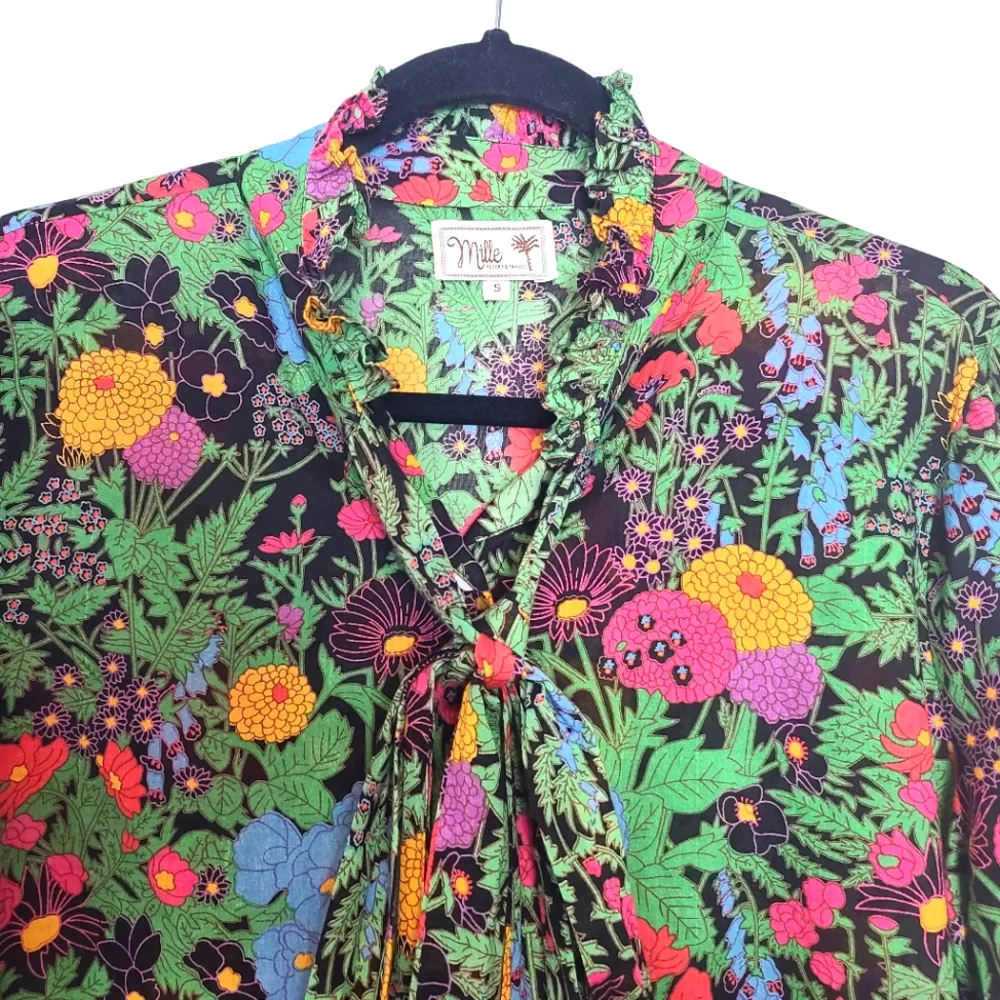 Anthropologie Mille Blair Blouse Top In Botanica Size Small - Picture 10 of 13